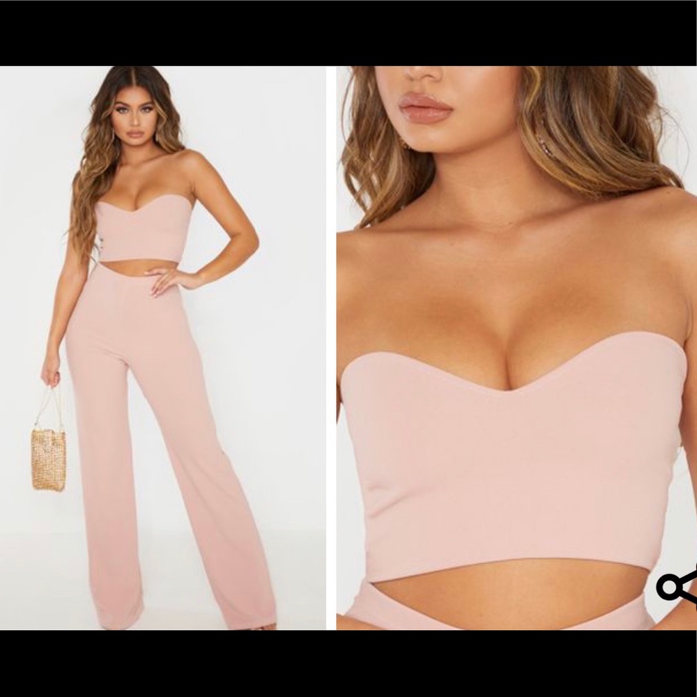 Dusty Pink Crop Top and Trouser